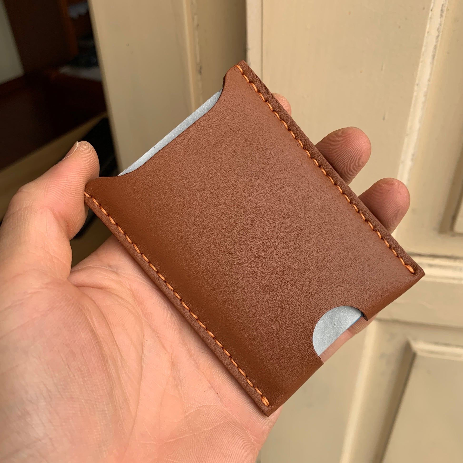 Minimalist Handmade Leather Card Wallet Holder  Leather credit card wallet,  Leather card wallet, Leather wallet